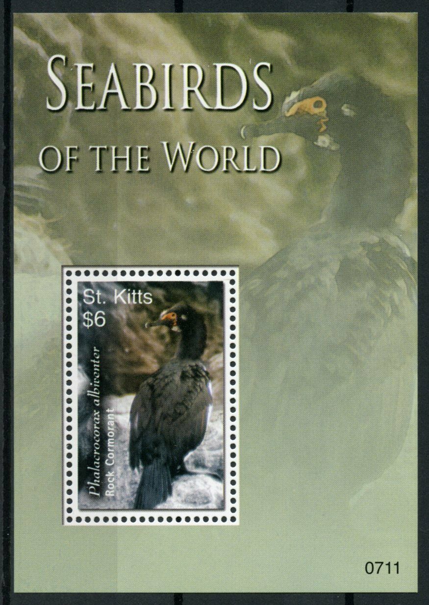 St Kitts Birds on Stamps 2007 MNH Seabirds of World Rock Cormorant 1v S/S