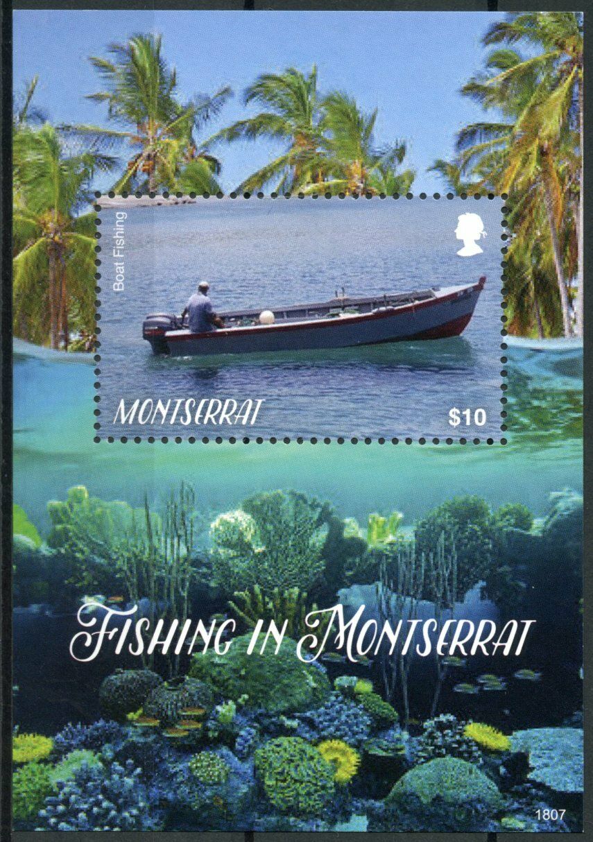 Montserrat 2018 MNH Landscapes Stamps Fishing Boats Fish Cultures 1v S/S