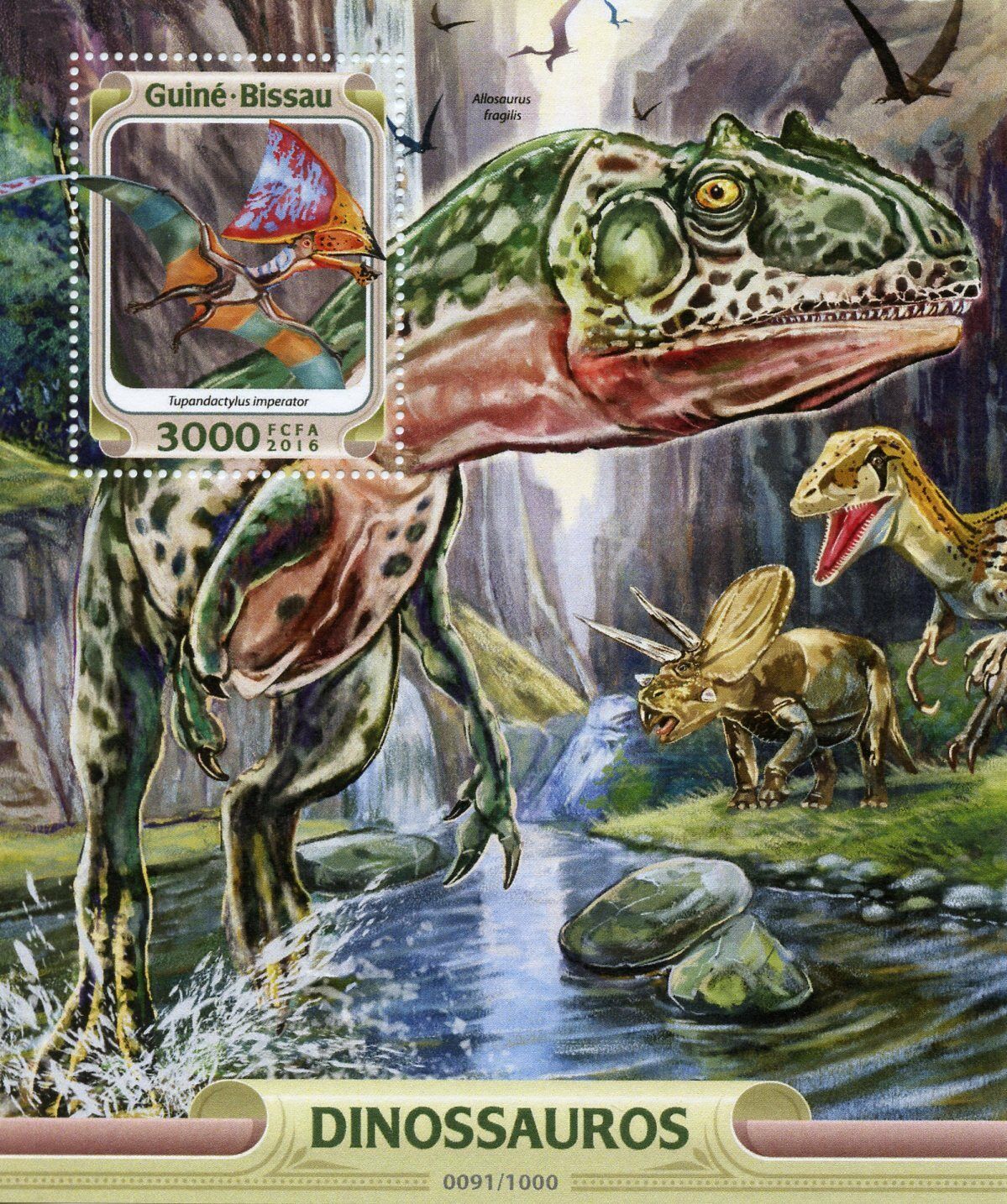 Guinea-Bissau 2016 MNH Dinosaurs Stamps Tupandactylus Prehistoric Animals 1v S/S
