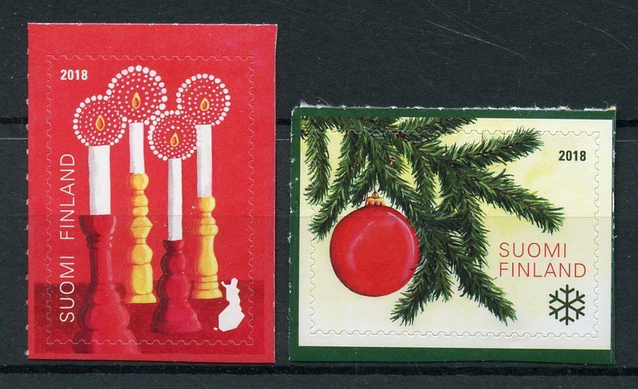 Finland 2018 MNH Christmas Decorations Trees Candles 2v S/A Set Stamps