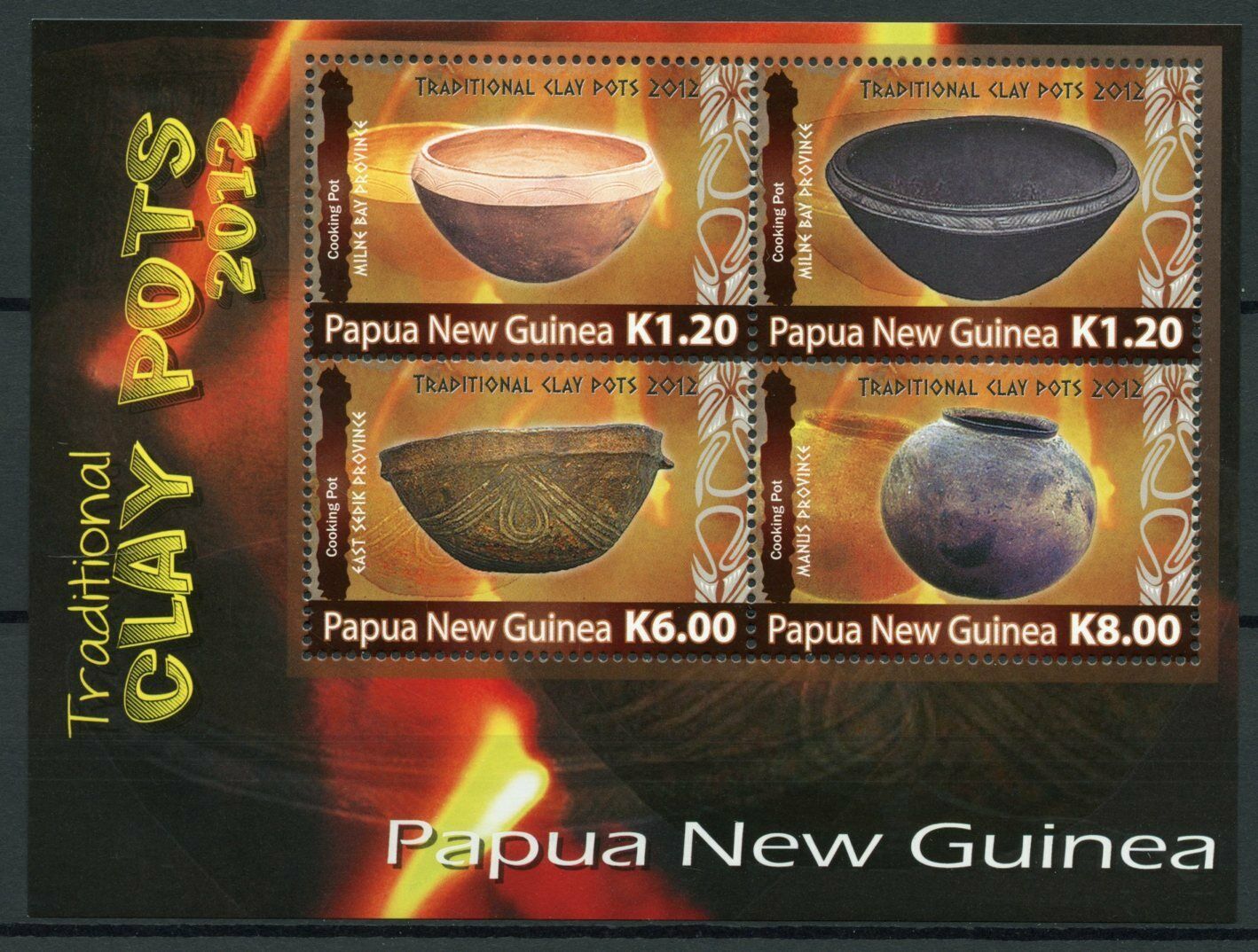 Papua New Guinea PNG 2012 MNH Cultures Stamps Traditional Clay Pots Cooking 4v M/S