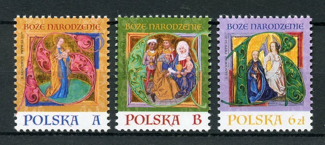 Poland 2017 MNH Christmas Nativity 3v Set Art Stamps