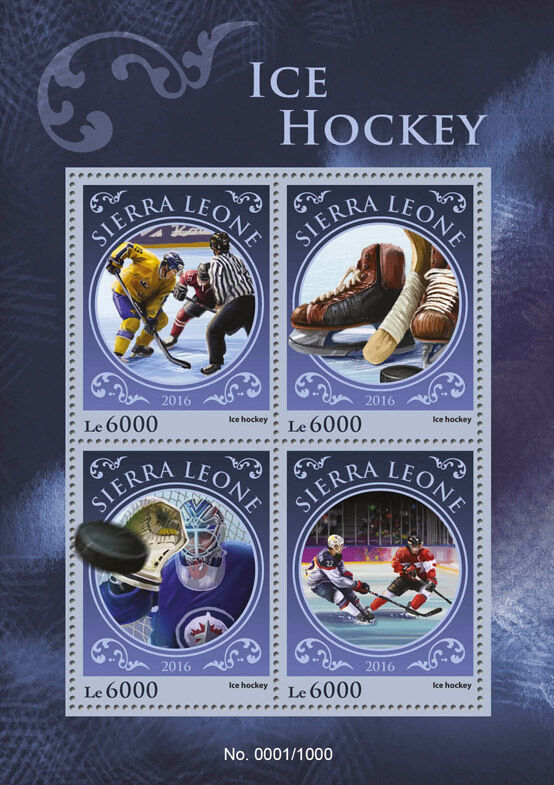 Sierra Leone 2016 MNH Ice Hockey 4v M/S Sports Stamps