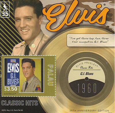 Palau 2012 MNH Elvis Presley Classic Hits 35th Anniv GI Blues 1v S/S 1960