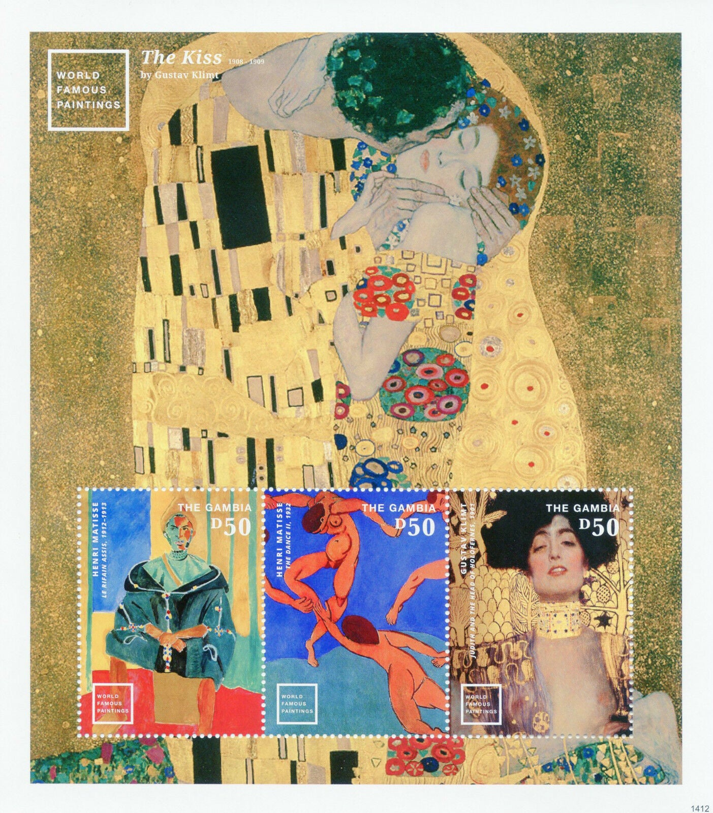 Gambia 2014 MNH Art Stamps World Famous Paintings Gustav Klimt Matisse 3v M/S II