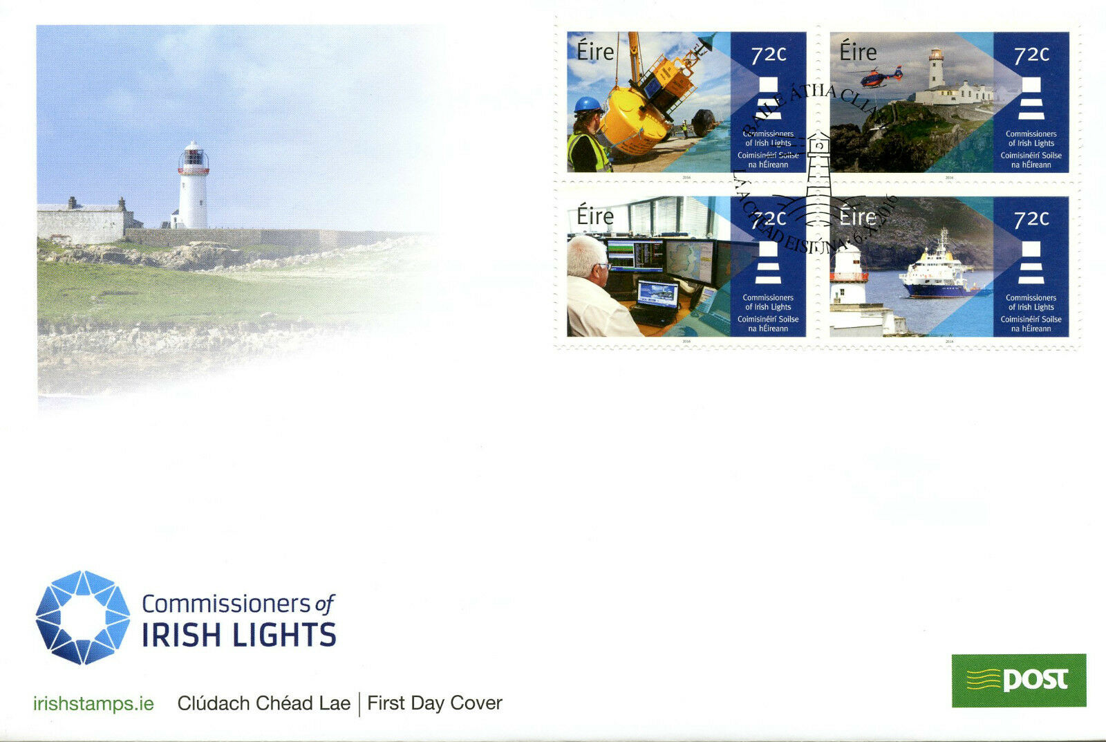 Ireland 2016 FDC Commissioners of Irish Lights 4v Cover Ships Lighthouses Stamps