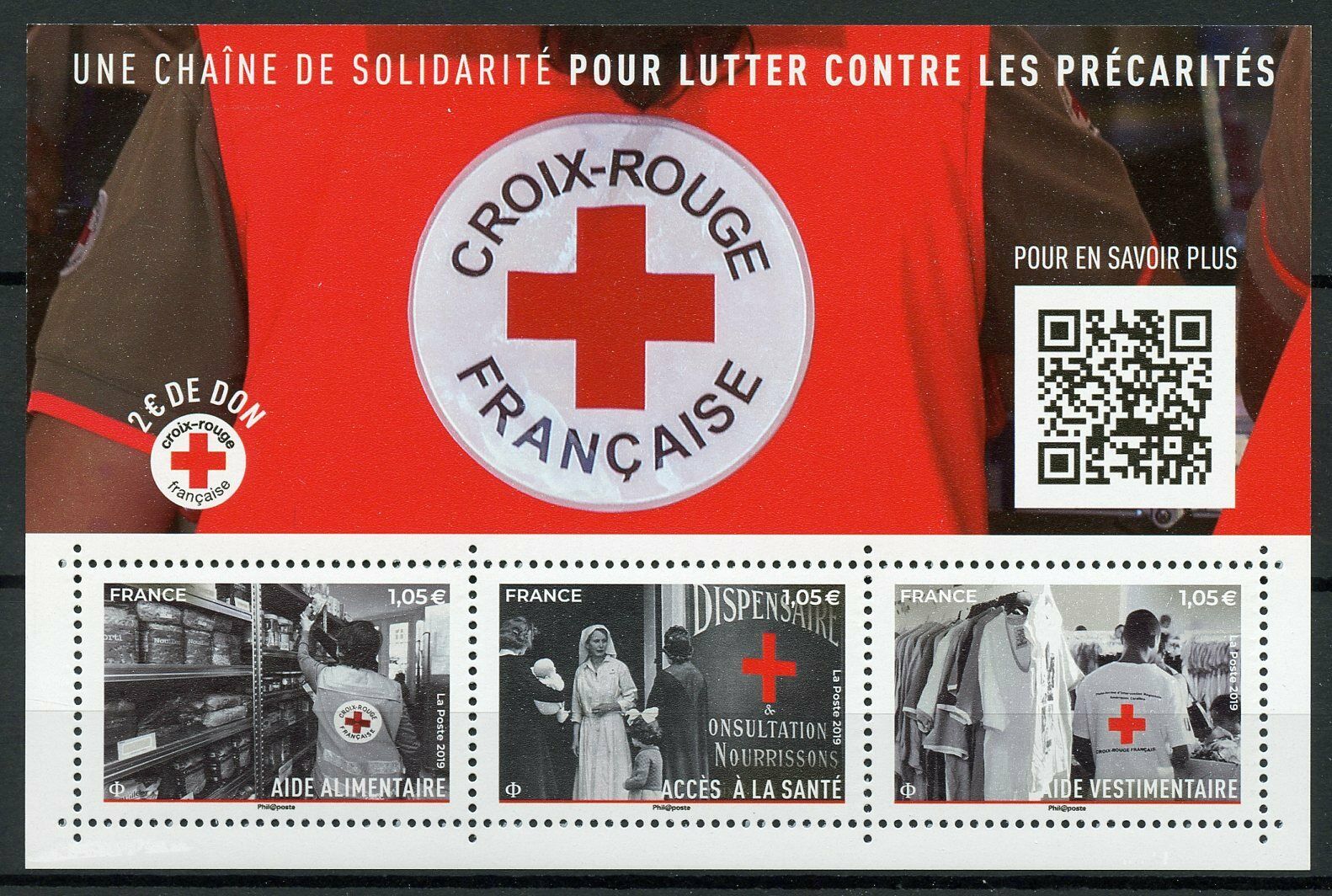 France Stamps 2019 MNH French Red Cross Medical Health Croix-Rouge 3v M/S