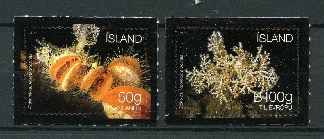 Iceland 2017 MNH Seabed Ecosystem II Clams Corals 2v S/A Set Marine Stamps