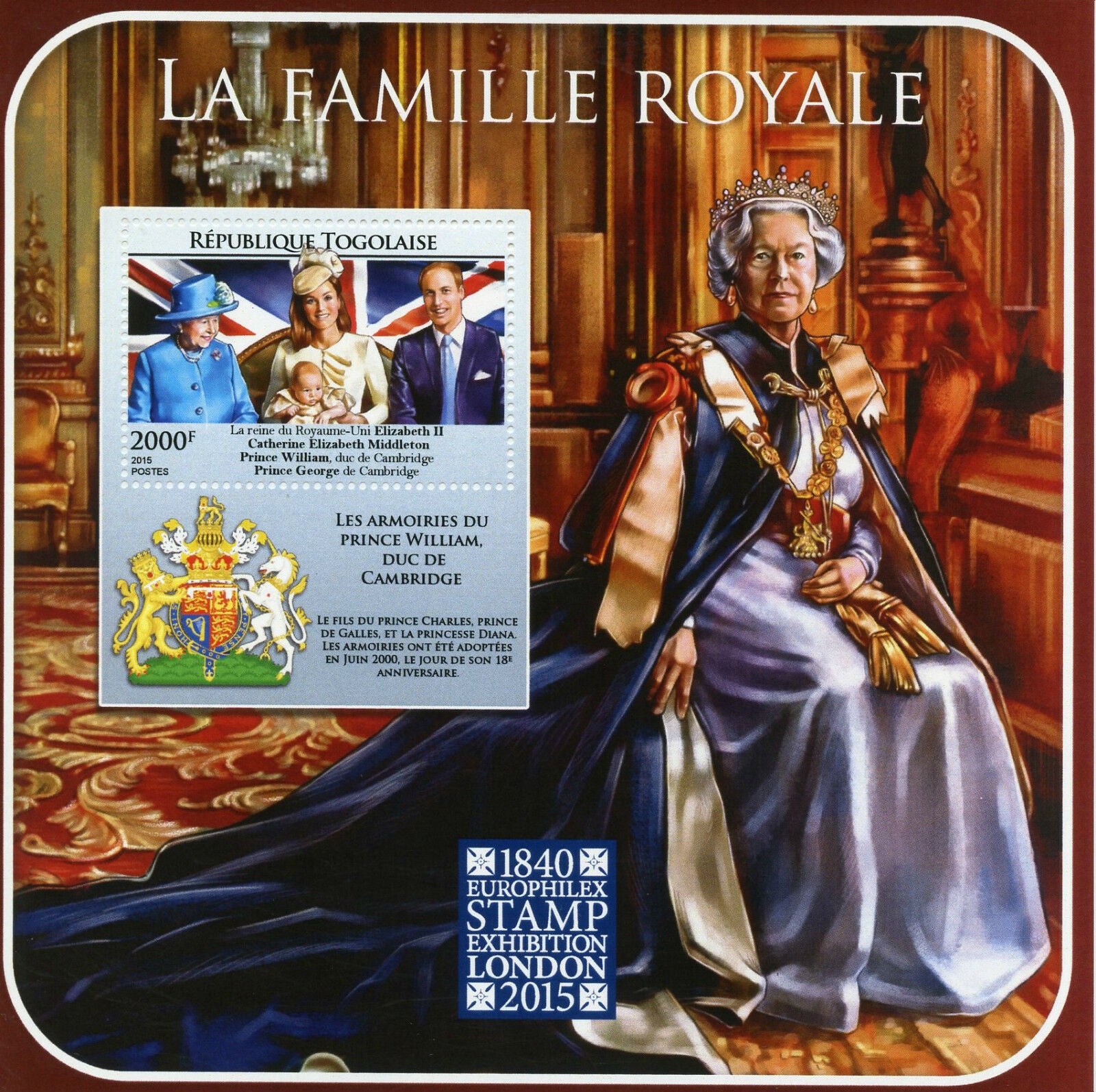 Togo 2015 MNH Royalty Stamps Queen Elizabeth II Royal Family Europhilex 1v S/S