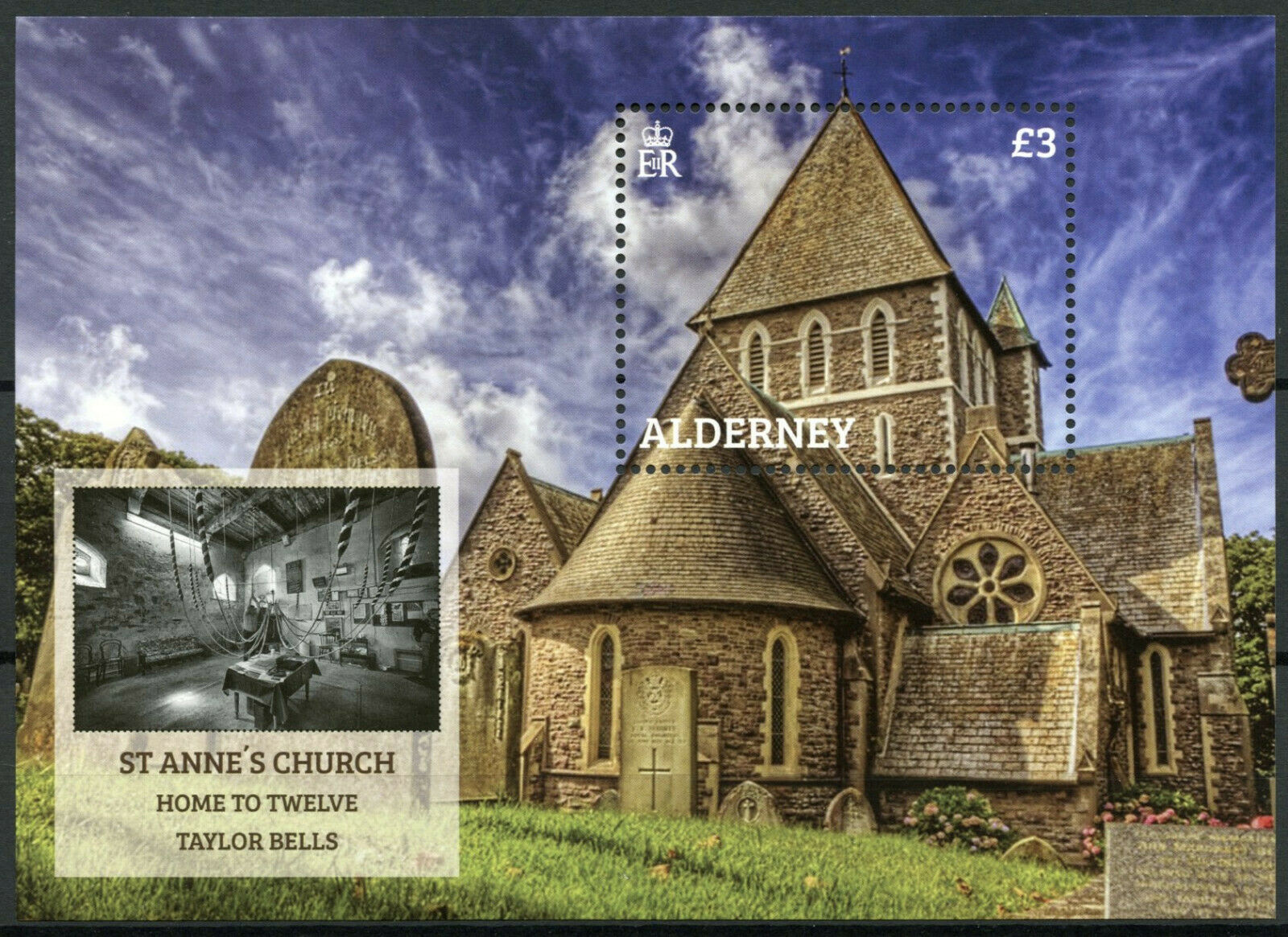 Alderney 2020 MNH Churches Stamps St Anne's Church Bells Architecture Religion 1v M/S
