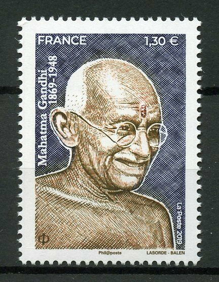 France Stamps 2019 MNH Mahatma Gandhi Historical Figures Famous People 1v Set