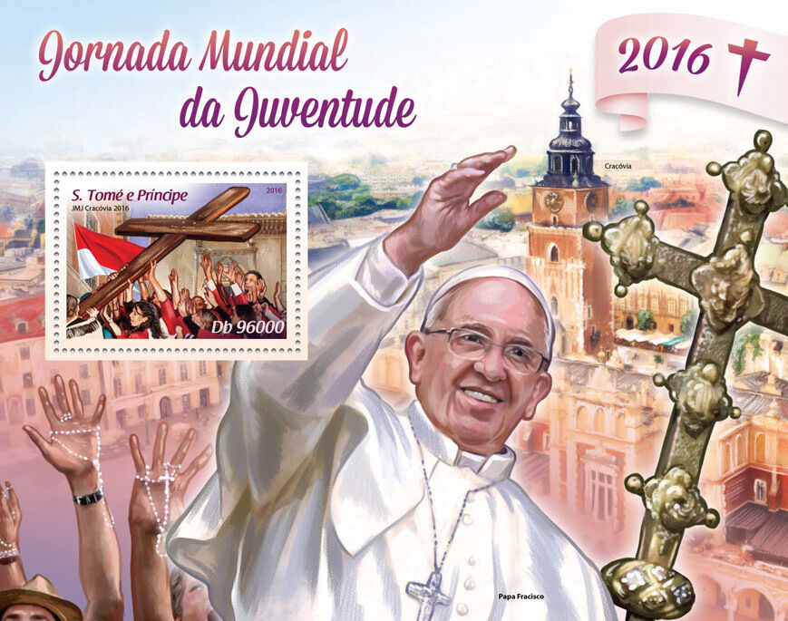 Sao Tome & Principe 2016 MNH World Youth Day Pope Francis 1v S/S Stamps