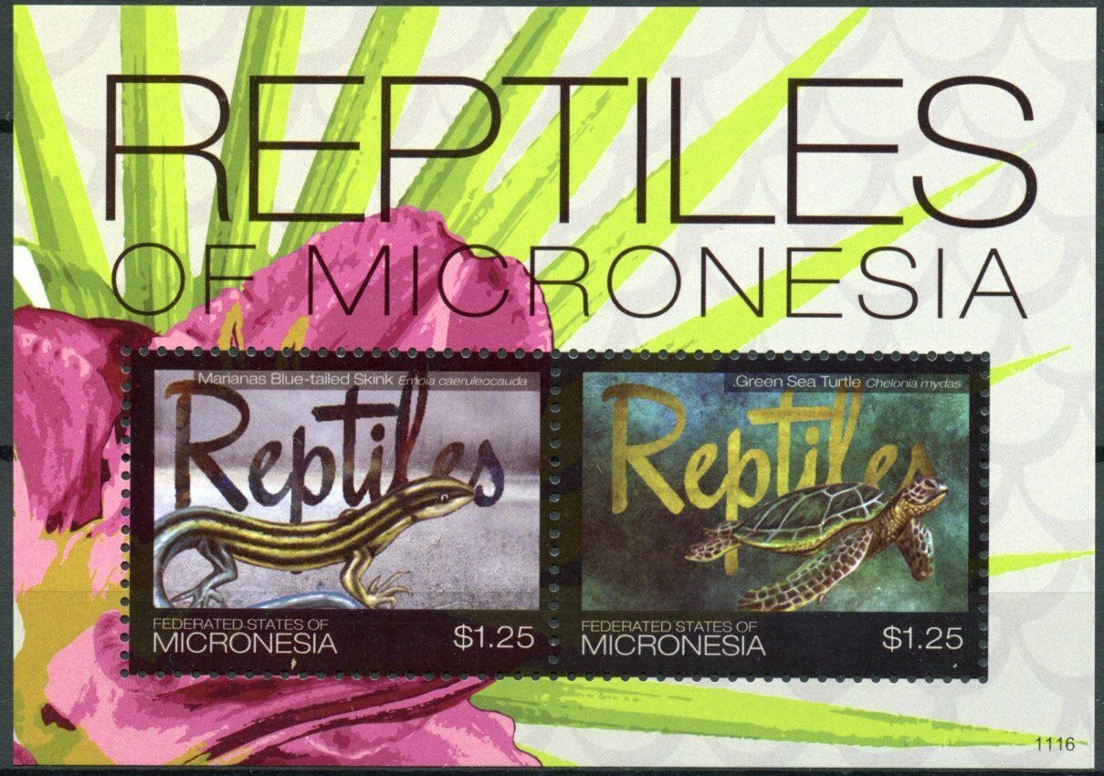 Micronesia Stamps 2011 MNH Reptiles of Micronesia Lizards Turtles Skinks 2v S/S