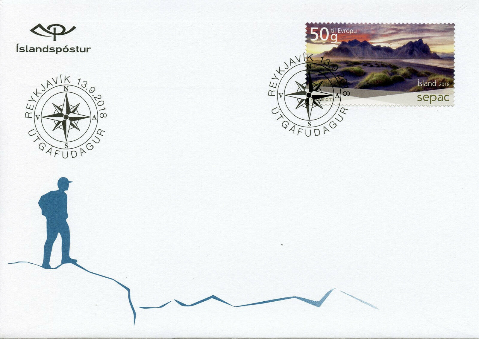 Iceland 2018 FDC Spectacular Views SEPAC 1v Cover Landscapes Mountains Stamps