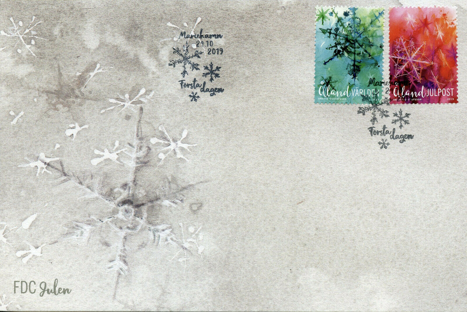 Aland Stamps 2019 FDC Christmas Seasonal 2v Set Cover
