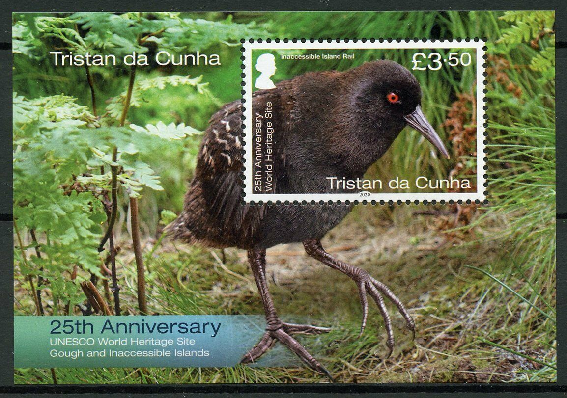 Tristan da Cunha 2020 MNH Birds on Stamps Gough UNESCO World Heritage 1v M/S