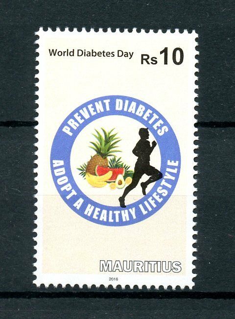 Mauritius 2016 MNH World Diabetes Day 1v Set Health Medical Stamps