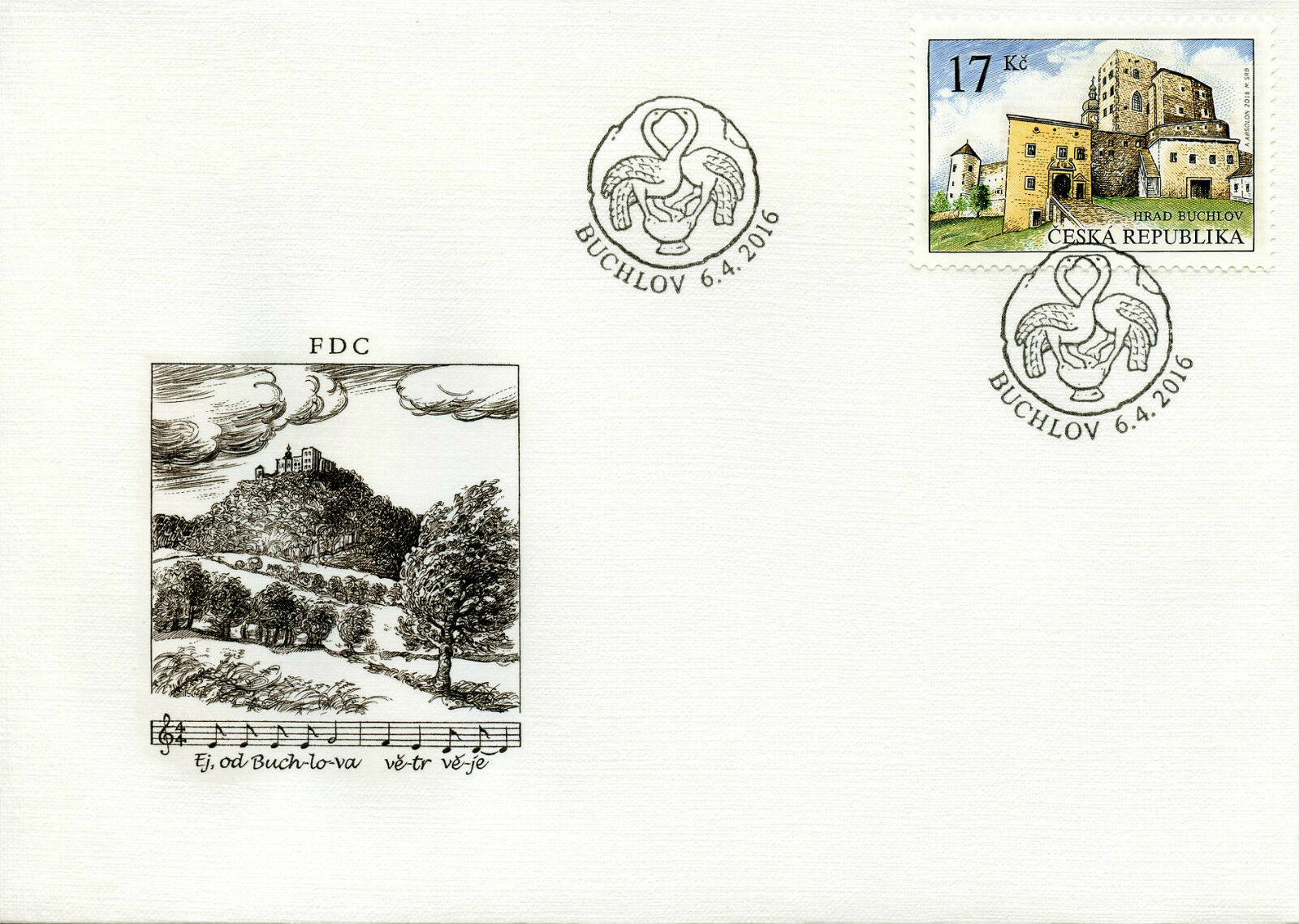 Czech Republic 2016 FDC Buchlov Castle 1v Set Cover Buildings Castles Stamps