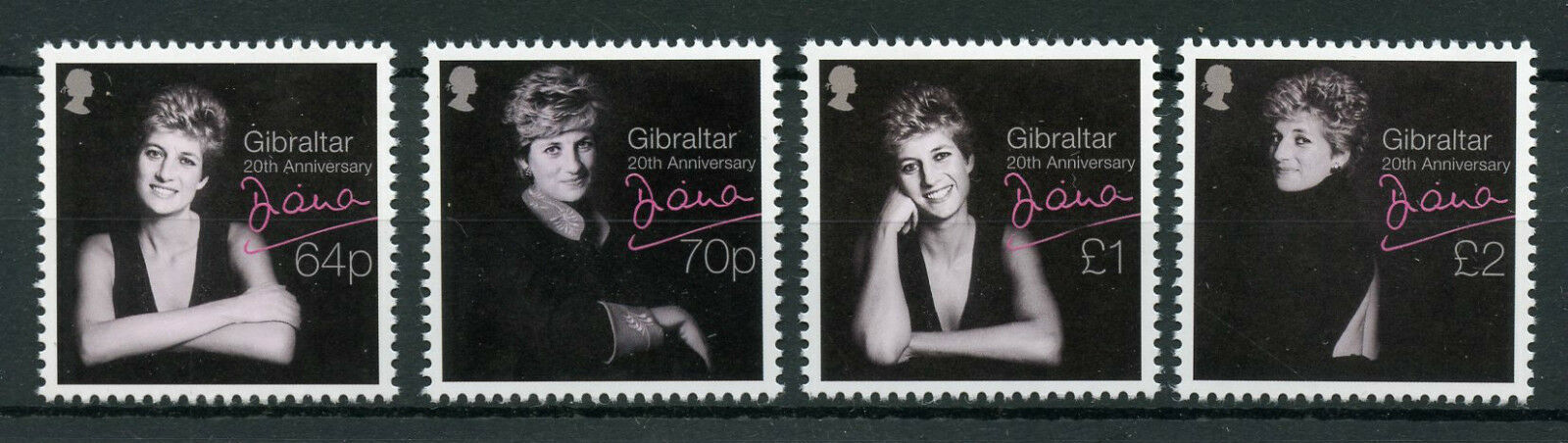 Gibraltar 2017 MNH Princess Diana of Wales 20th Memorial 4v Set Royalty Stamps