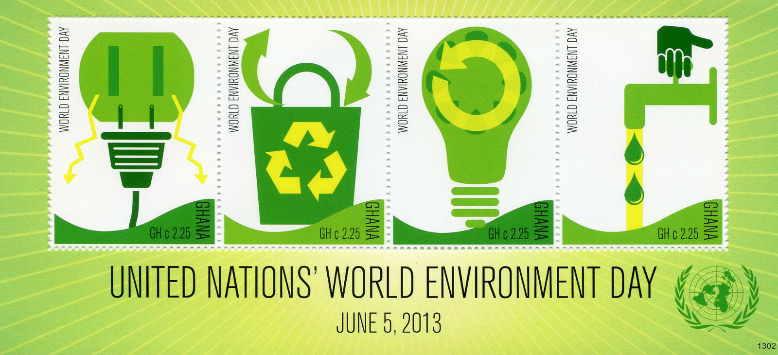 Ghana 2013 MNH United Nations World Environment Day 4v MS Green Energy Recycling