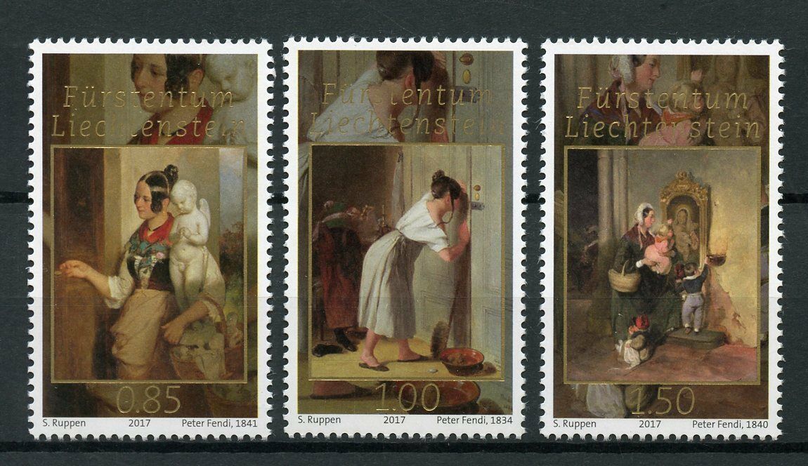 Liechtenstein 2017 MNH Princely Treasures Peter Fendi 3v Set Art Stamps