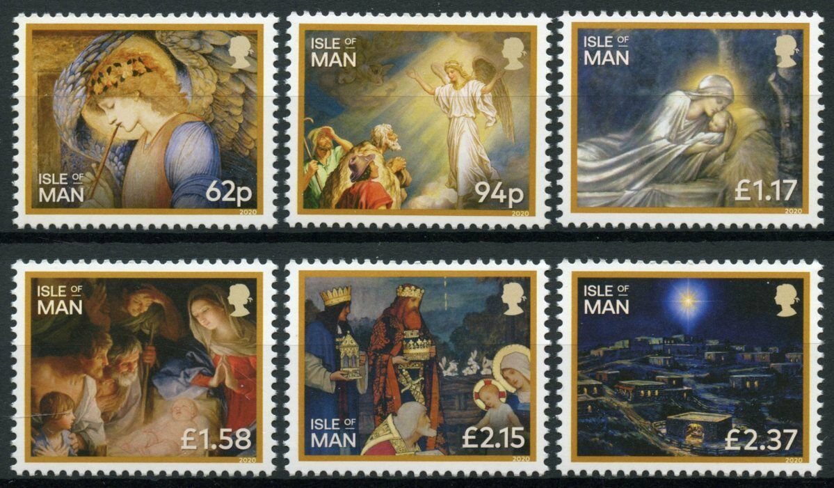 Isle of Man IOM Christmas Stamps 2020 MNH Story of Nativity Angels Jesus 6v Set