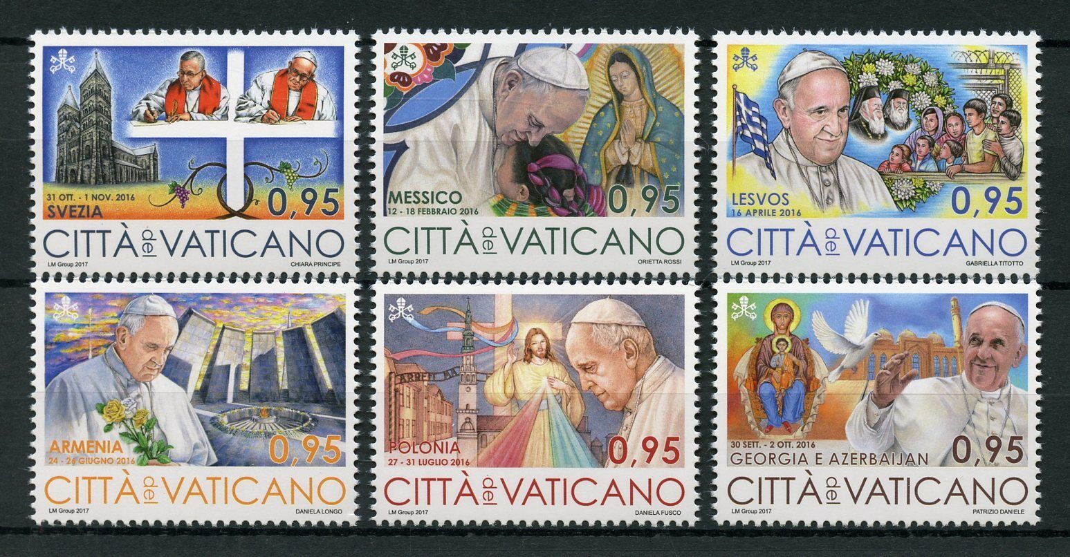 Vatican City 2017 MNH Pope Francis Apostolic Journeys 6v Set Popes Stamps