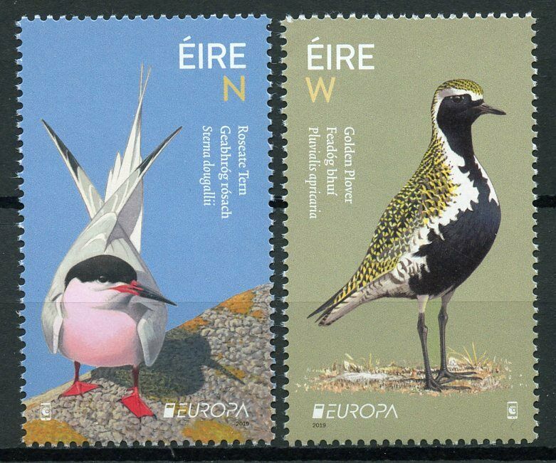 Ireland 2019 MNH National Birds Europa 2v Set Terns Plovers Waders Stamps