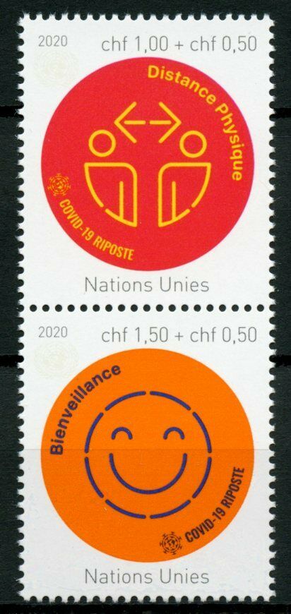 Geneva United Nations UN 2020 MNH Medical Stamps Corona Response Covid-19 Covid 2v Set