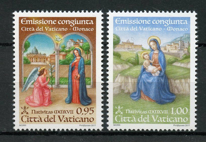 Vatican City 2017 MNH Christmas Nativity Joint Issue JIS Monaco 2v Set Stamps