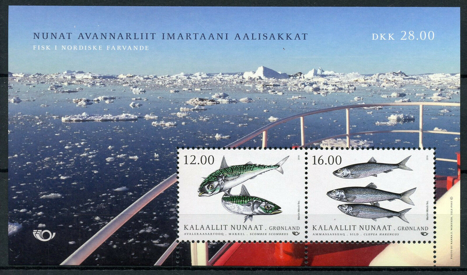 Greenland 2018 MNH Nordic Fish Norden Mackerel Herring 2v M/S Fishes Stamps