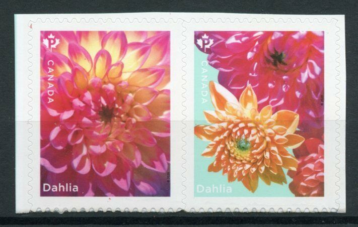 Canada Flowers Stamps 2020 MNH Dahlias Dahlia Flora Nature 2v S/A Set