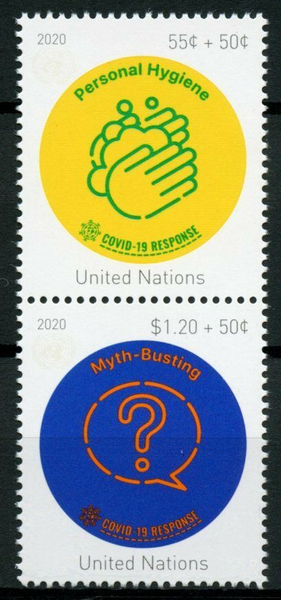 New York NY United Nations UN 2020 MNH Medical Stamps Corona Response Covid-19 Covid 2v Set