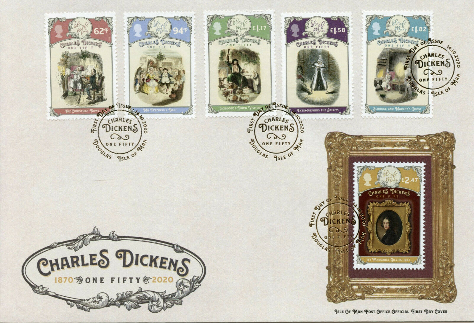 Isle of Man IOM People Stamps 2020 FDC Charles Dickens Writers Scrooge 6v Set