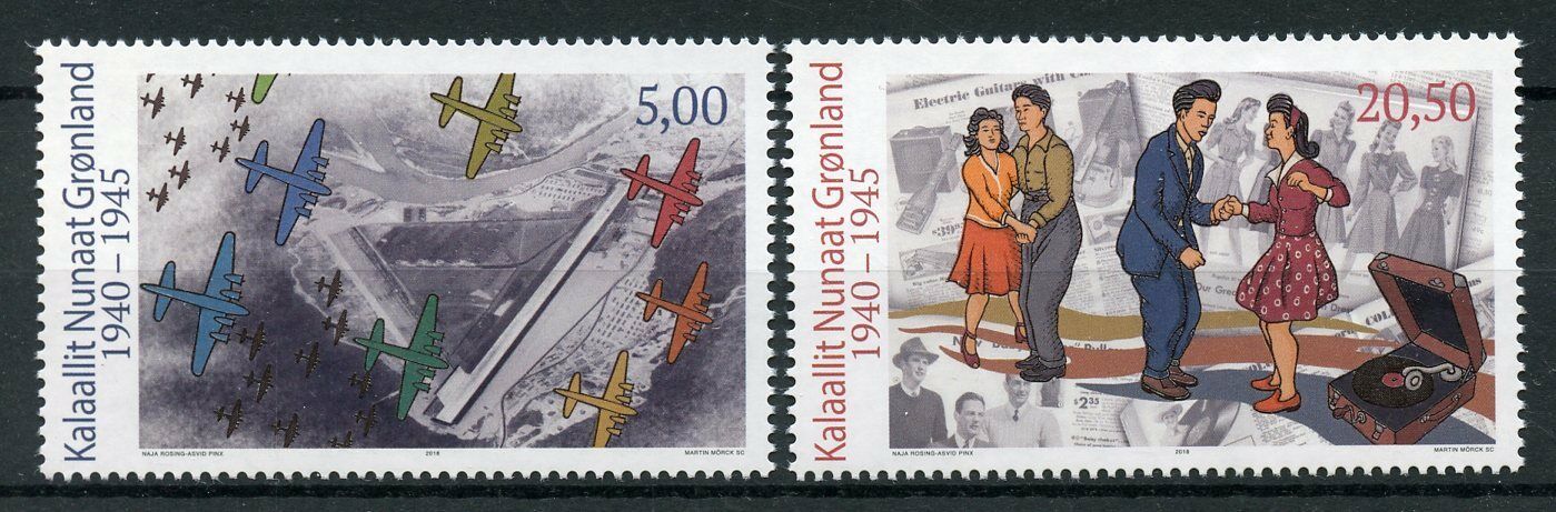 Greenland Military Stamps 2018 MNH WWII WW2 During World War II Aviation 2v Set
