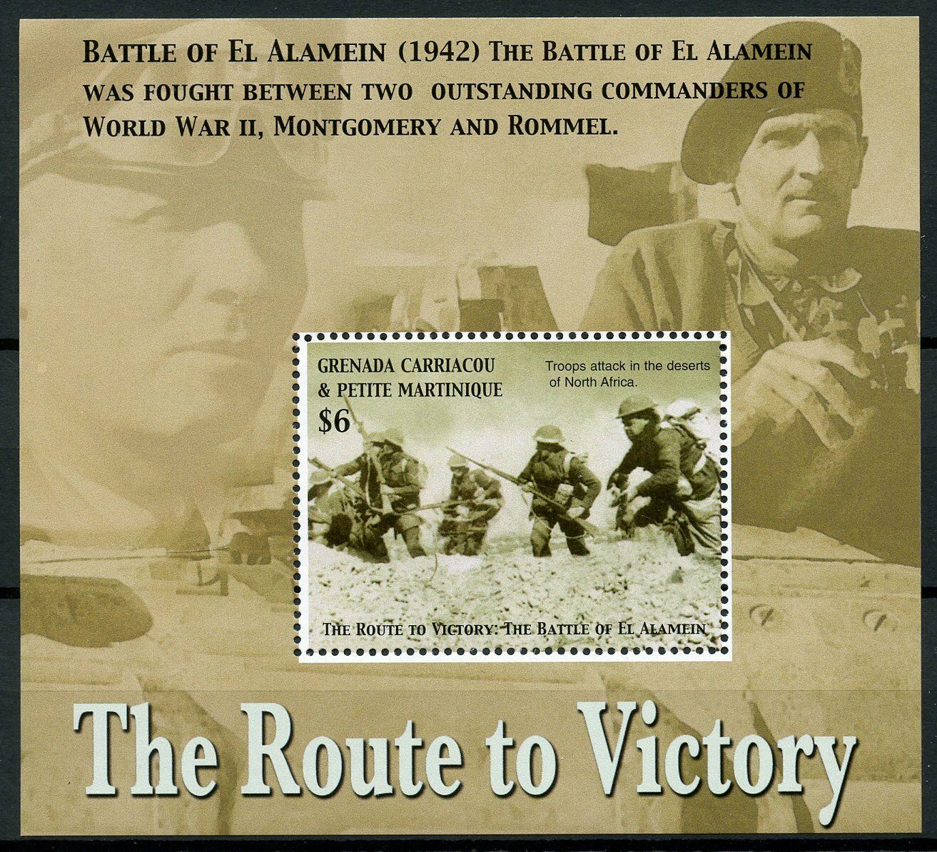 Grenadines Grenada Stamps 2005 MNH WWII WW2 Route Victory El Alamein 1v S/S