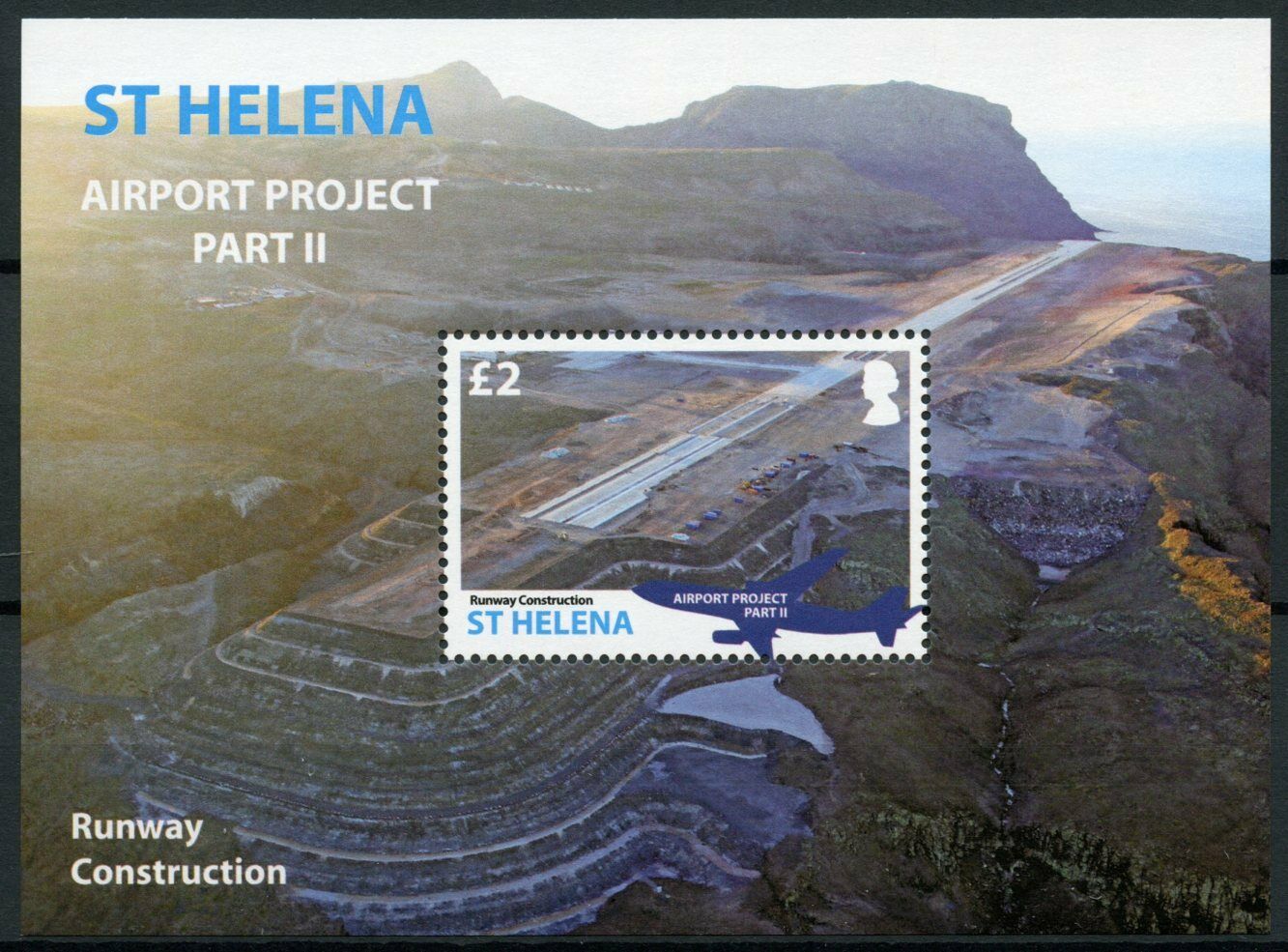 St Helena Aviation Stamps 2016 MNH Airport Project Part II Runway 1v M/S