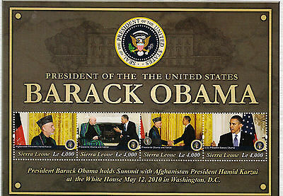 Sierra Leone 2011 MNH Barack Obama United States President 4v Sheetlet II Karzai