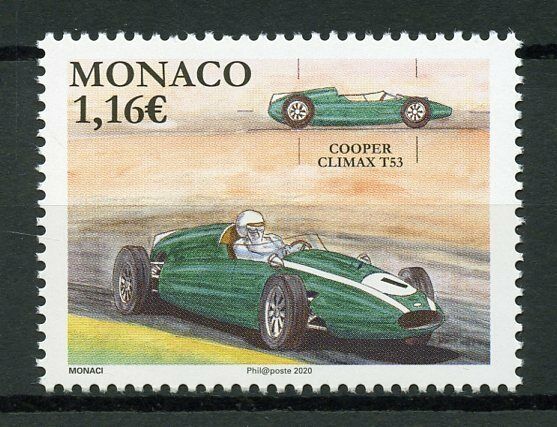 Monaco Cars Stamps 2020 MNH Cooper Climax T53 Legendary Race Car 1v Set