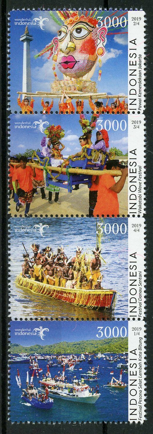 Indonesia 2019 MNH Wonderful Carnival 4v Strip Boats Cultures Dance Stamps