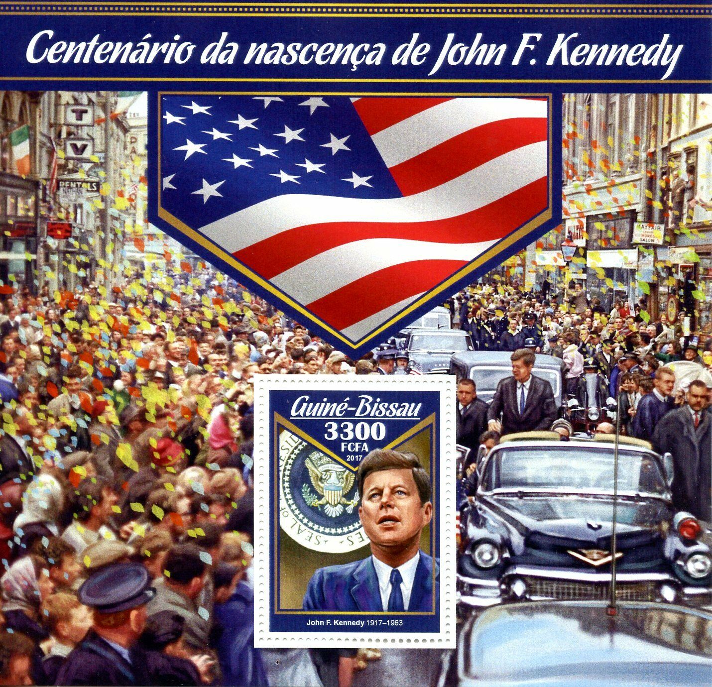 Guinea-Bissau 2017 MNH John F Kennedy JFK 100th Bday 1v S/S US Presidents Stamps