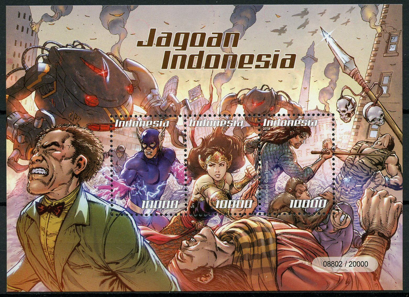 Indonesia 2019 MNH Jagoan Comics 3v M/S Superheroes Stamps