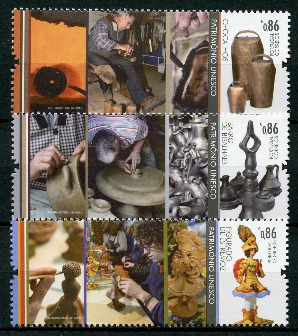 Portugal 2018 MNH UNESCO Heritage Estremoz Clay Dolls 3v Set Pottery Art Stamps