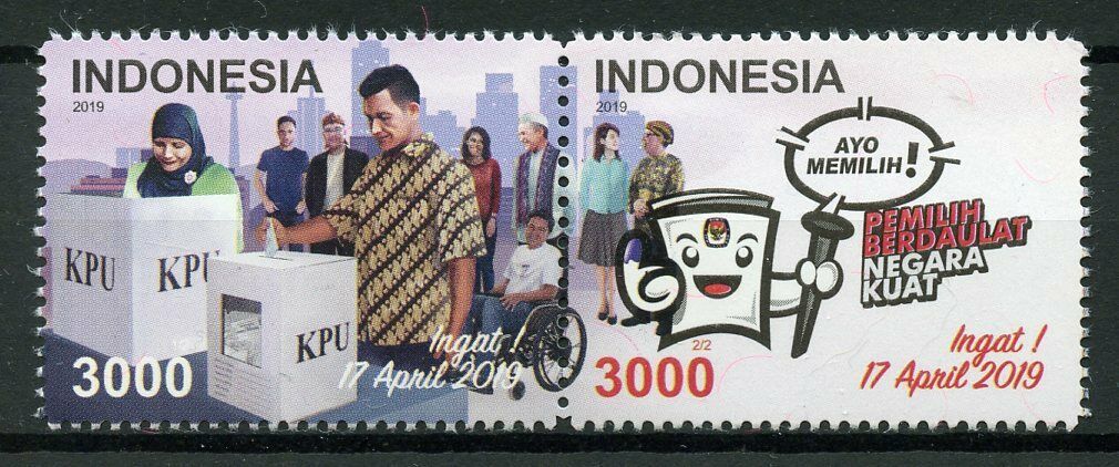 Indonesia 2019 MNH General Elections 2v Set Voting Politics Stamps