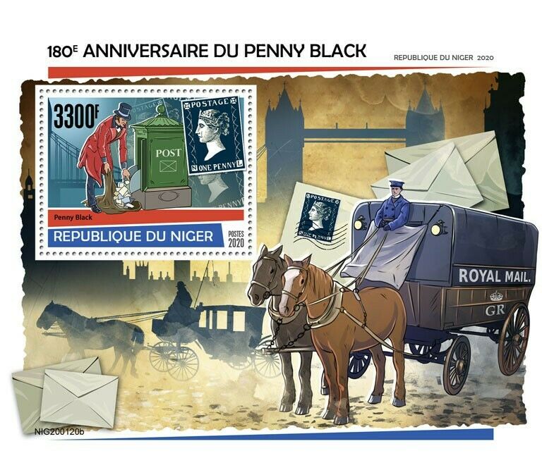 Niger 2020 MNH Stamps-on-Stamps Stamps Penny Black SOS 1v S/S