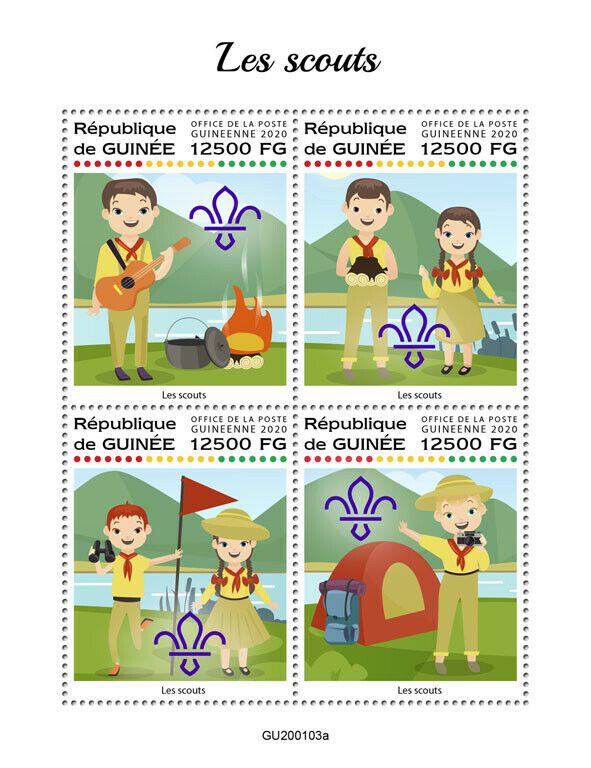 Guinea Scouting Stamps 2020 MNH Boy Girl Scouts 4v M/S