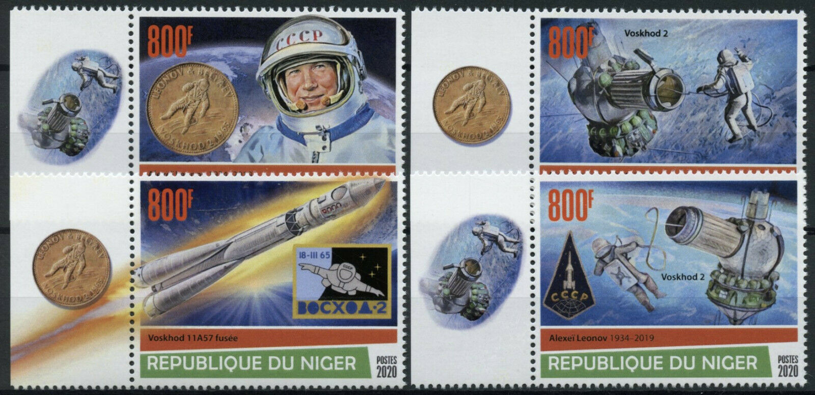 Niger 2020 MNH Space Stamps Alexei Leonov 1st Spacewalk Famous People 4v Set