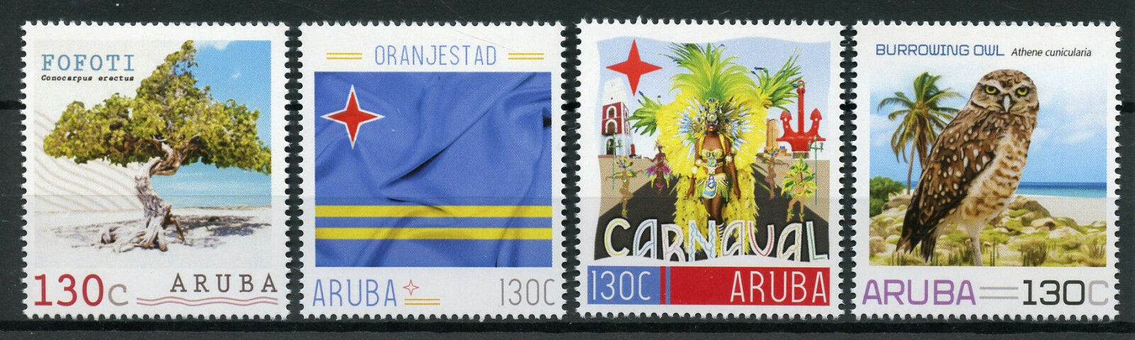 Aruba Birds on Stamps 2018 MNH Personalised Trees Owls Carnival Flags 4v Set
