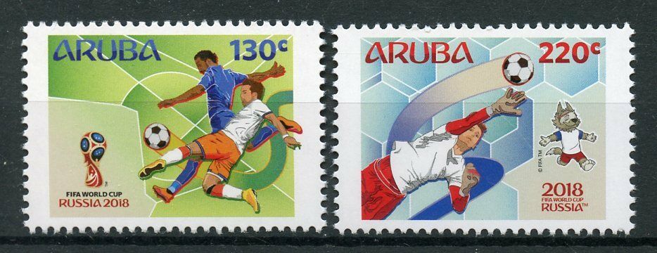 Aruba Sports Stamps 2018 MNH FIFA World Cup Football Russia 2018 Soccer 2v Set