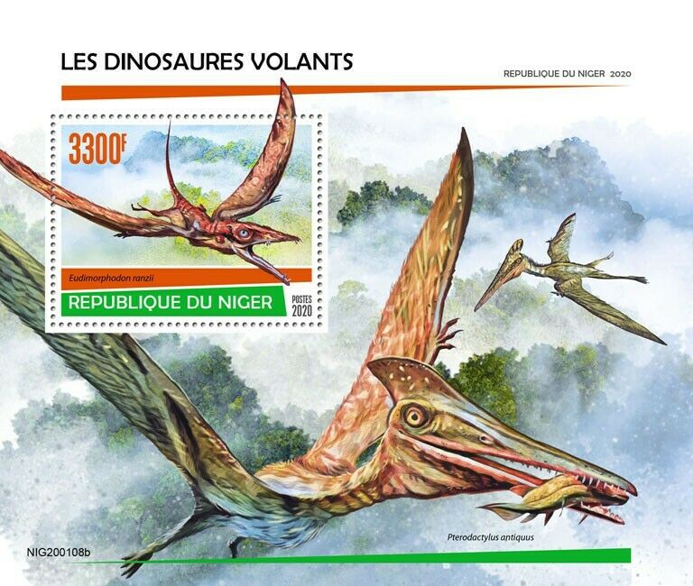 Niger Flying Dinosaurs Stamps 2020 MNH Prehistoric Animals Pterodactyl 1v S/S